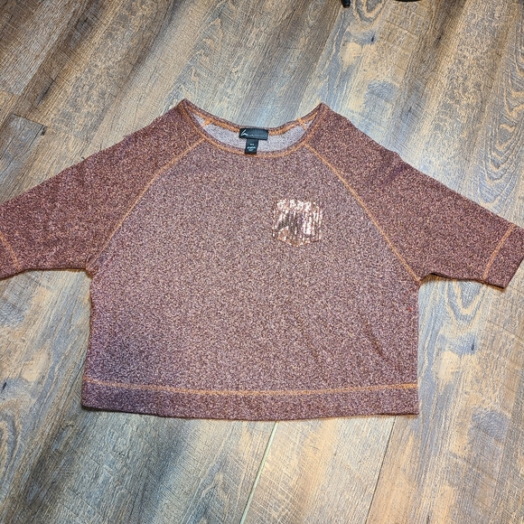 Lane Bryant Metallic 1/2 sleeve sweater sequined pocket plus size 14/16 - Picture 7 of 11